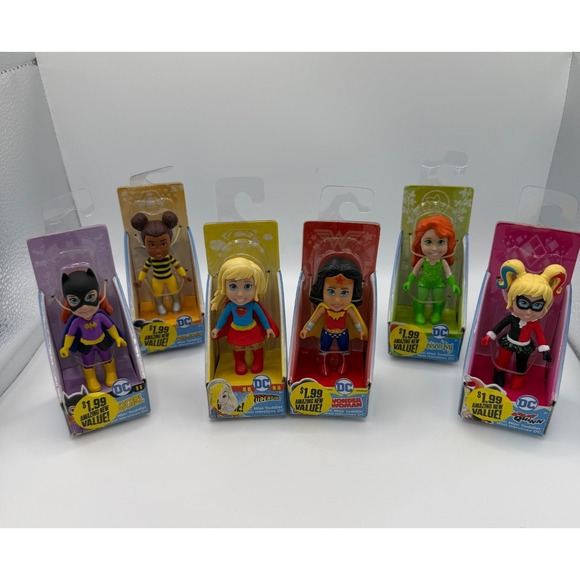 Jakks Pacific Other - DC MINI TODDLER GIRL FIGURES Set of 6 jakks PACIFIC WB DC Collectibles 3" Sealed